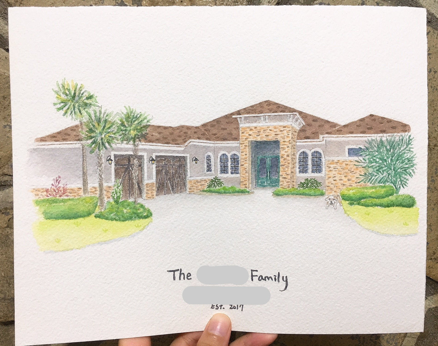 Custom Watercolor House Portrait | Hand-Painted Home Art | Housewarming Holiday Gift