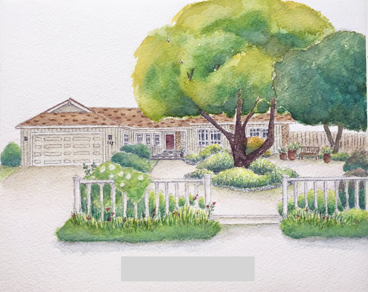 Custom Watercolor House Portrait | Hand-Painted Home Art | Housewarming Holiday Gift