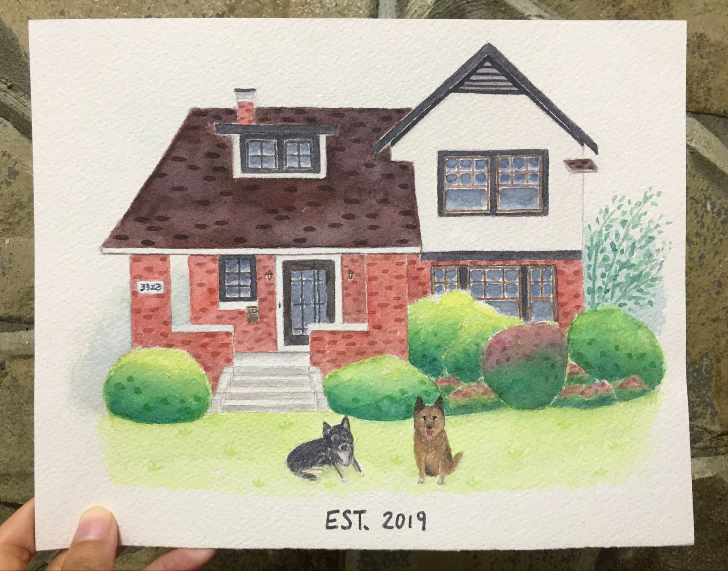 Custom Watercolor House Portrait | Hand-Painted Home Art | Housewarming Holiday Gift